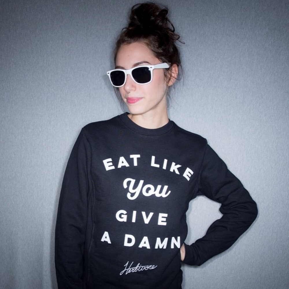 Herbivore Eat Like You Give A Damn Sweatshirt 💚 Vegan - Picture 10 of 11